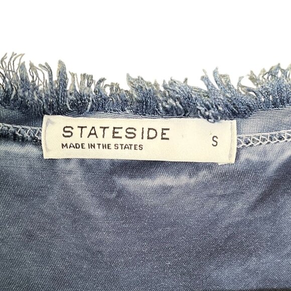 Stateside Soft Tencel Frayed Hem Washed Blue T-Shirt Dress Size Small - Picture 10 of 12